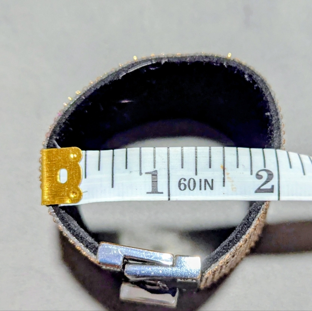 Express Rose Gold Rhinestone Cuff Bracelet - Picture 6 of 8